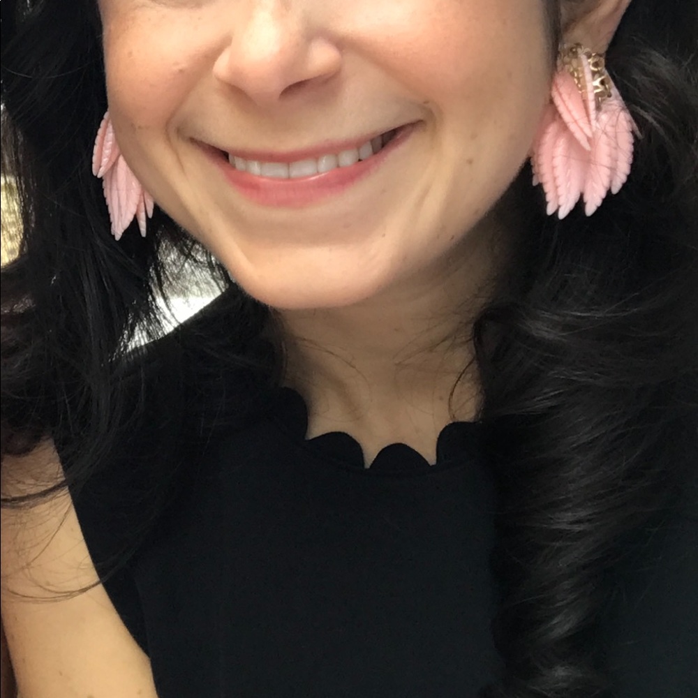 Vintage pink clip earrings - Picture 4 of 4